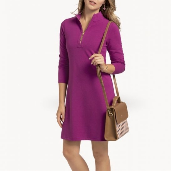 Spatina Nora Half-Zip Dress in Fuschia - Picture 1 of 8